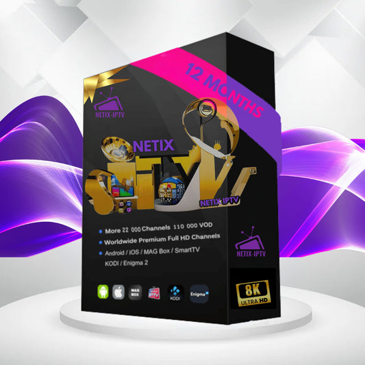 NETIX IPTV PRO : Abonnement 12 Mois (2 Écrans) – Économisez 30% !