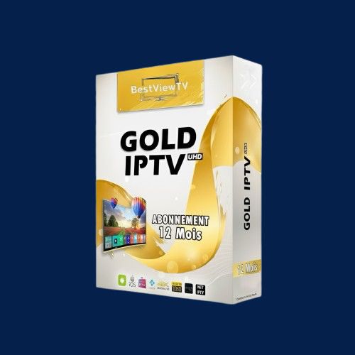 BestView TV Gold IPTV UHD package on a blue background