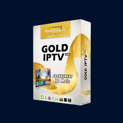 BestView TV Gold IPTV UHD package on a blue background